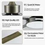 Modern Ceiling Fan with light smart remote control 52 inches large home fan Lamps for room living room kitchen balcony - Image 6