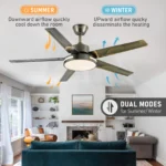 Modern Ceiling Fan with light smart remote control 52 inches large home fan Lamps for room living room kitchen balcony - Image 3