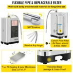 VEVOR Alkaline Water Ionizer PH3.5-10.5 Hydrogen Generator Machine Drinking Purifier Filter 7 Water Settings for Home Appliance - Image 5